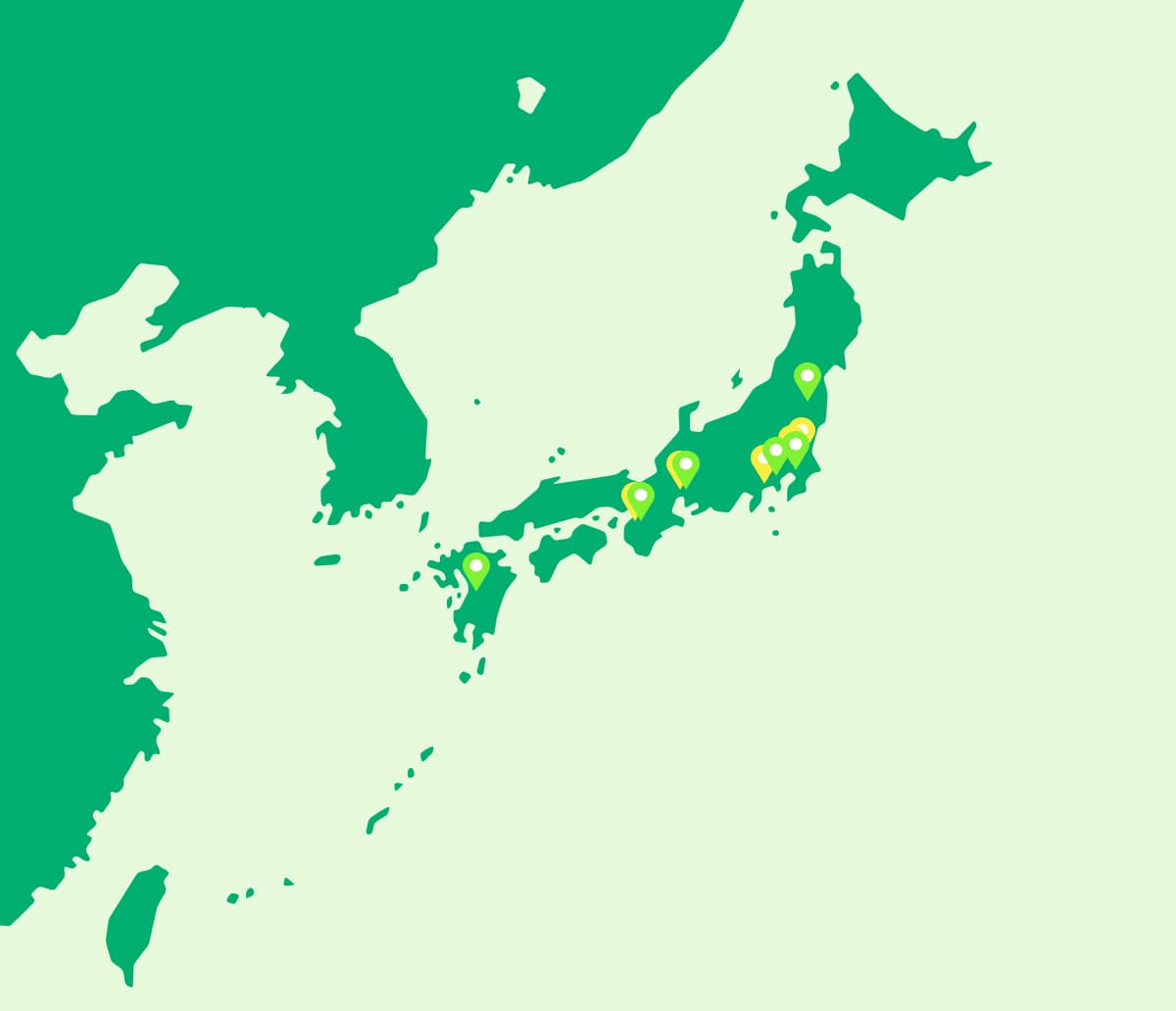 国内拠点がある箇所のイメージ図